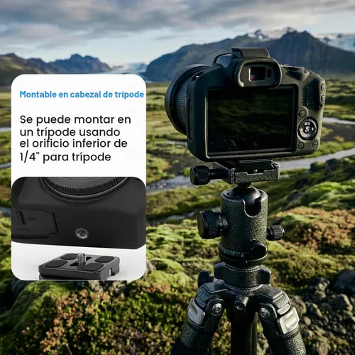 Vista 5 de Funda para cámara Canon EOS R100, funda protectora de silicona suave con protector de pantalla Accesorios para Canon R100, antiarañazos, goma ligera