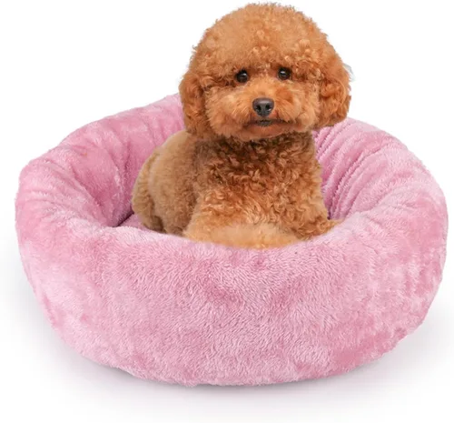 Vista 10 de PETCUTE Cama redonda para gatos, cama para mascotas, cama para mascotas, lavable a máquina