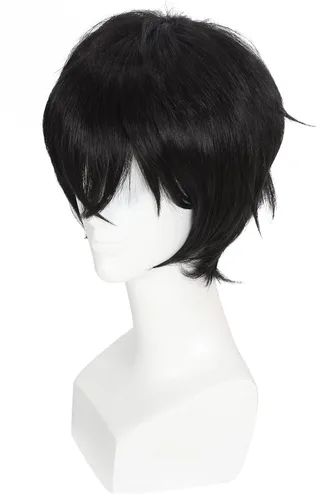Vista 3 de Peluca sintética de pelo corto estilo anime Nuoqi
