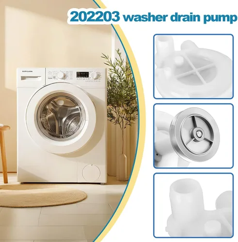 Vista 5 de Lucky Seven 202203 Bomba de drenaje para lavadora Maytag, sustituye a 202203, 202540, 6-2022030, WP6-2022030