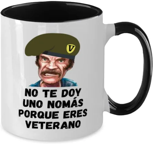 Vista 2 de Regalo para veterano taza de café 2 colores negro y blanco no te doy una nomas