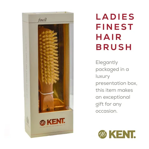 Vista 5 de Kent LG3 - Cepillos para el cabello más finos para mujeres, cepillo estrecho de madera de haya natural y cerdas de jabalí, para cabello fino