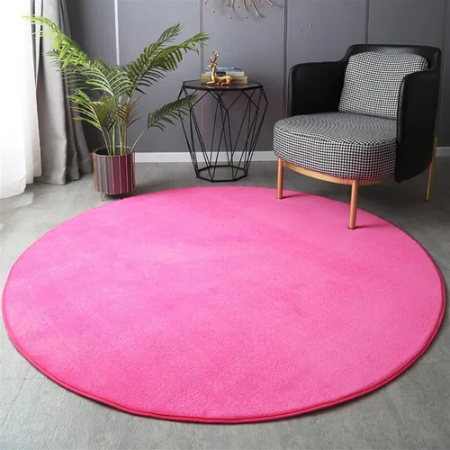 Vista 15 de Alfombra redonda sólida gruesa antideslizante, alfombra de felpa suave y esponjosa para sala de estar, dormitorio, habitación de los niños, Beige