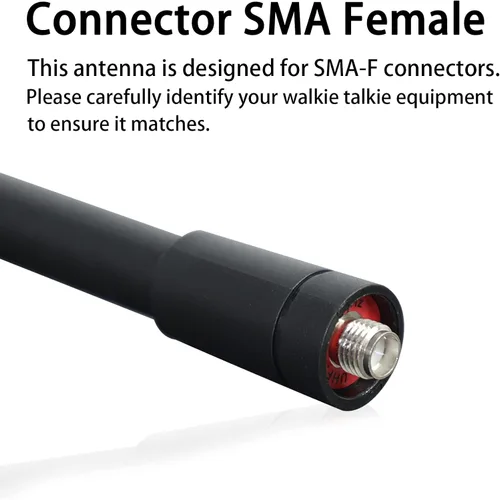 Vista 3 de Samcom Antena corta de radio bidireccional con SMA-hembra, antena elástica y no deformable de 3.4 pulgadas para Walkie Talkies UHF 400-480MHz