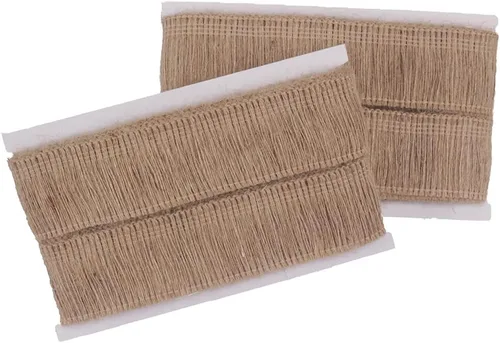 Vista 7 de Borde de arpillera con flecos, borla, encaje de yute de 2 pulgadas de ancho, 5 yardas de largo para accesorios de ropa, vestidos de novia latinos