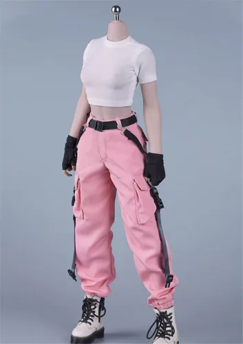 Vista 7 de Ropa femenina a escala 1/6, camiseta y pantalones, guante, cinturón, traje de disfraz para soldado de 12 pulgadas, figura de acción