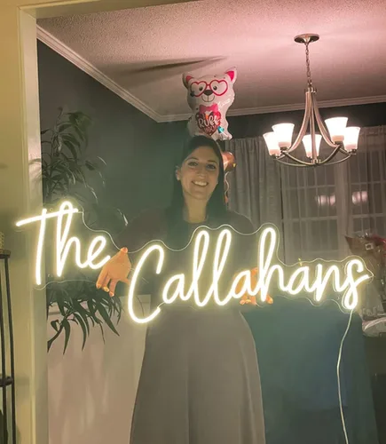 Vista 4 de Letrero LED grande personalizado para bodas, luces de neón personalizadas profesionales para pared, aplicables a bodas, salón de belleza, bar