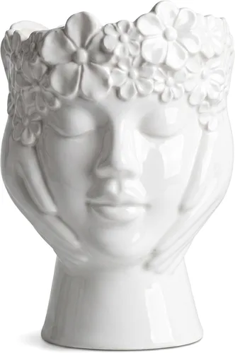 Vista 15 de Jarrón de cerámica con forma de mujer, ideal para decoración de estante, moderno florero para decoración de mesa, florero pequeño de granja