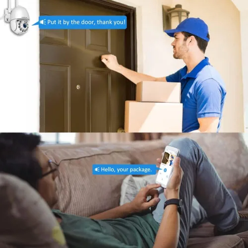Vista 6 de Cámaras de seguridad WiFi inalámbricas para exteriores con videovigilancia enchufable 24/7
