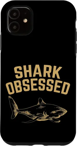 Vista 6 de iPhone 12 mini tiburón obsesionado amante del mar océano temático tiburones regalo caso