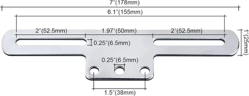 Vista 8 de Soporte para placa de matrícula con soporte de luz para remolques, camiones, automóviles, motocicletas, marco de matrícula ajustable plateado