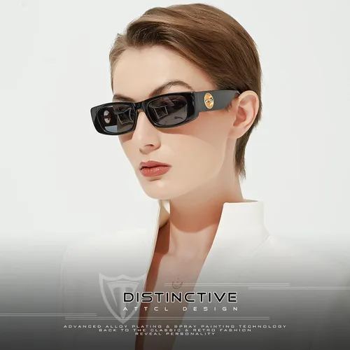 Vista 2 de ATTCL Gafas de sol polarizadas para mujer con marco rectangular moderno y grueso con protección UV