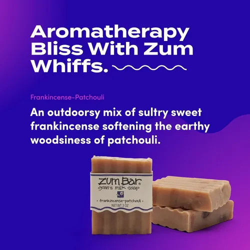 Vista 3 de Zum Indigo Wild Goat's Milk Soap Bar - Jabón para manos y cuerpo con aceites esenciales, aromas, hierba de limón, sangre de dragón, incienso