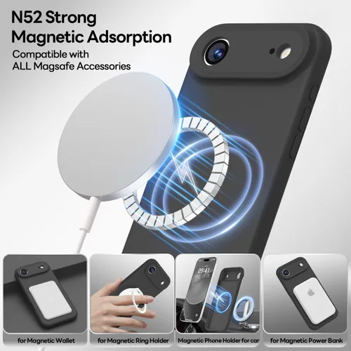 Vista 2 de LOVE 3000 Diseñada para Funda iPhone Air, Silicona Premium [Compatible con Magsafe][Forro de Microfibra Suave Anti-Rayones] Funda Protectora