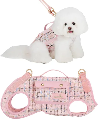 Vista 17 de Wakytu Arnés de elevación para perro, arnés VES ajustable para perro, correa ajustable para perro con bolsa pequeña para golosinas para cachorros