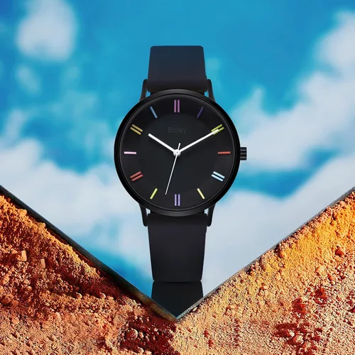 Vista 2 de Bisley Rainbow Watch - Reloj de pulsera impermeable con banda de silicona para Gril Lady