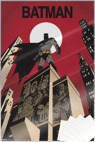 Vista 8 de Batman - Póster de cómic (rascacielos y villanos) (tamaño: 24" x 36") (póster laminado)