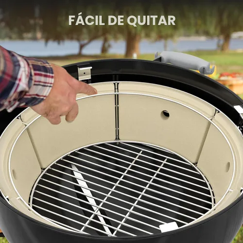 Vista 7 de onlyfire Cesta de ceniza de carbón de acero inoxidable, juego de cámara de combustión de carbón con deflector de calor para parrillas Weber