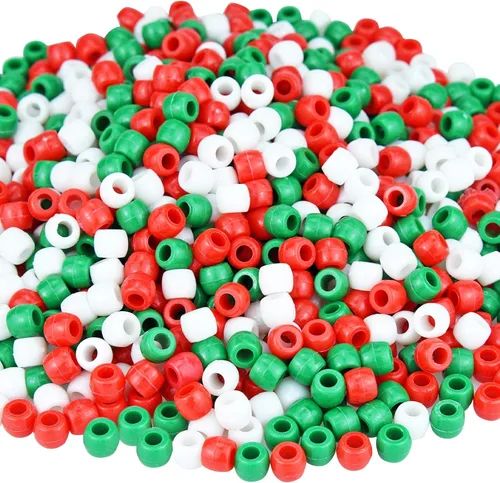 Vista 8 de 1000 cuentas de Acción de Gracias de otoño, surtidas, cuentas de plástico redondas opacas para decoración del hogar, collares, pulseras, aretes