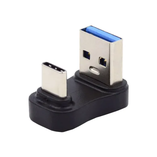 Vista 8 de chenyang Conector USB 3.0/3.1 USB C a USB 3.0 Datos 10Gbps Adaptador de carga 90 grados en ángulo abajo