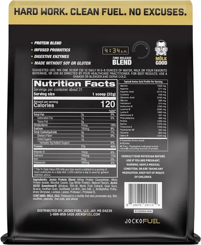 Vista 6 de Jocko Fuel Paquete – Polvo de proteína de vainilla Mölk + polvo de monohidrato de creatina para hombres y mujeres – Paquete para rendimiento