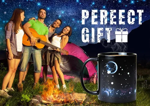 Vista 8 de Regalos de Astronomía Taza de Café con Tapa, 12 Regalos del Espacio de Constelaciones para Hombres y Mujeres, Taza de Cerámica con Tema de Planeta