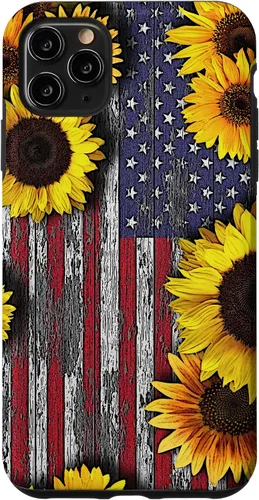 Vista 13 de American Flag with Sunflowers Case for iPhone 17