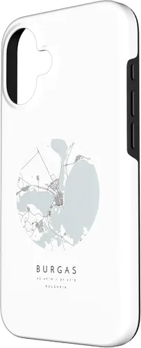 Vista 2 de Burgas Bulgaria Coordinates map - Carcasa para iPhone 16