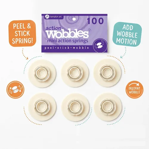Vista 4 de Hampton Art Action Wobbles, anclajes de resorte autoadhesivos para manualidades de papel dimensionales, mini, paquete de 100