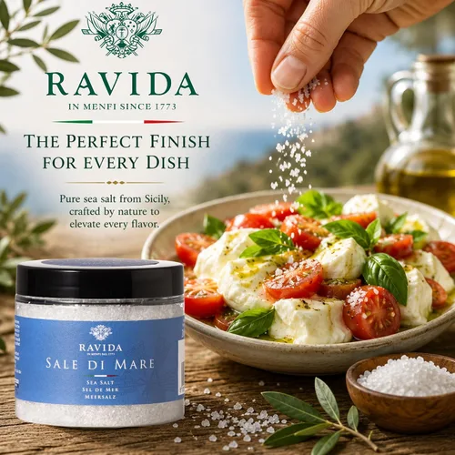 Vista 6 de Ravida Sal marina natural, 7.1 oz (200 g) – Sal marina mediterránea de grano medio, sal de mesa totalmente natural para cocinar, condimentar