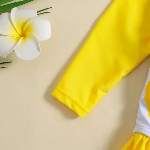 Vista 50 de Traje de baño de una pieza con cremallera de manga larga para bebé niña con gorro