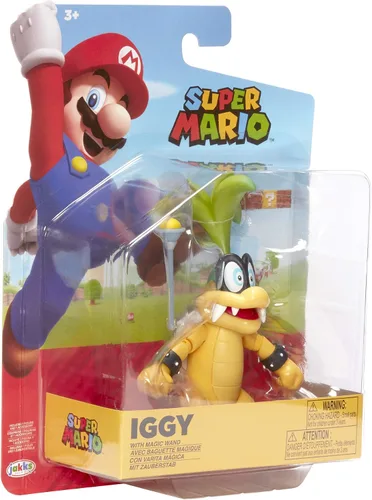 Vista 8 de Super Mario Figura de acción articulada coleccionable de Iggy Koopa de 4 pulgadas con accesorio de varita, perfecta para niños y coleccionistas por