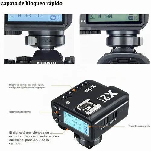 Vista 5 de GODOX X2T-C TTL Trigger Flash para Canon EOS Cámaras 1/8000s HSS TTL Función Manual Disparador con paño limpio