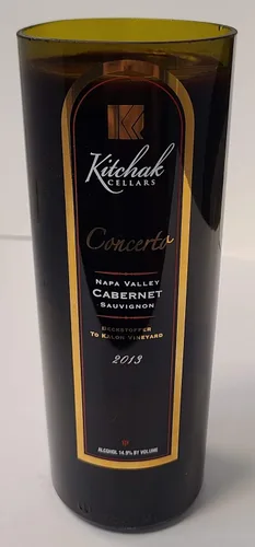 Vista 3 de 2013 Kitchak Cellars Cabernet Sauvignon Concerto Beckstoffer To Kalon Vineyard Wine Bottle Candle - Unique Decor Accent Crafted from an Authentic