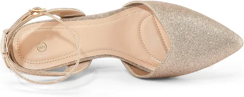 Vista 3 de mysoft Zapatos de tacón bajo puntiagudo para mujer, tacón de aguja con correa en el tobillo, puntera cerrada, sandalias de vestir para bodas