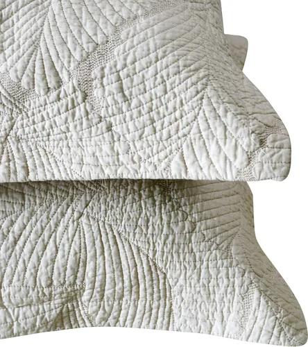 Vista 5 de Brandream Juego de 2 fundas de almohada acolchadas con palmera beige, tamaño estándar, con costuras de lujo, 100% algodón, fundas de almohada