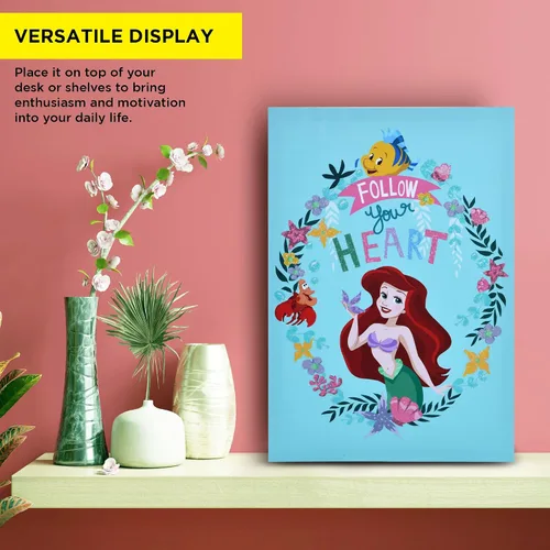 Vista 2 de Lienzo inspirador de Ariel la Sirenita para decoración de pared, póster con cita motivacional de la película de princesa Disney, póster y obras