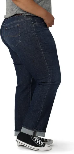 Vista 2 de Lee Jean boyfriend de tiro medio para mujer de talla grande