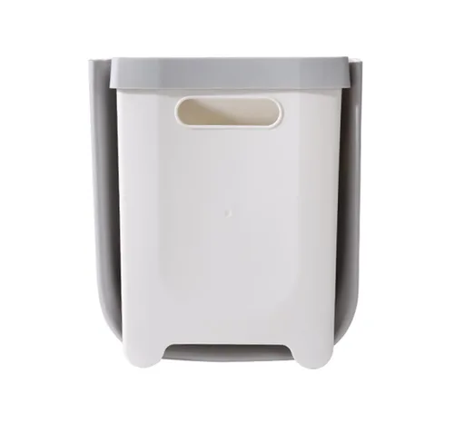 Vista 8 de BWGHBH Papelera colgante para puerta de armario de cocina, cubo de basura plegable para cocina, dormitorio, baño y automóvil (2.1 galones, caqui)