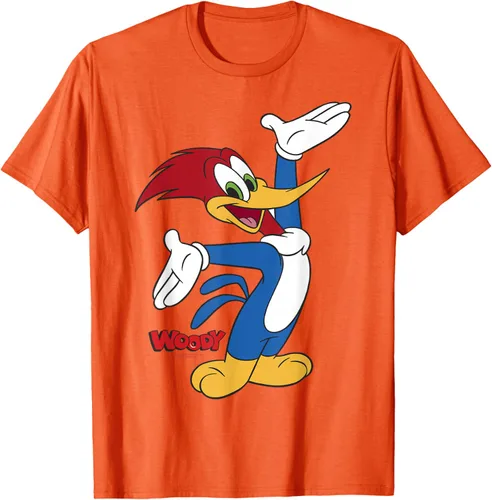 Vista 47 de Woody Woodpecker Camiseta con logotipo de cuerpo completo Negro