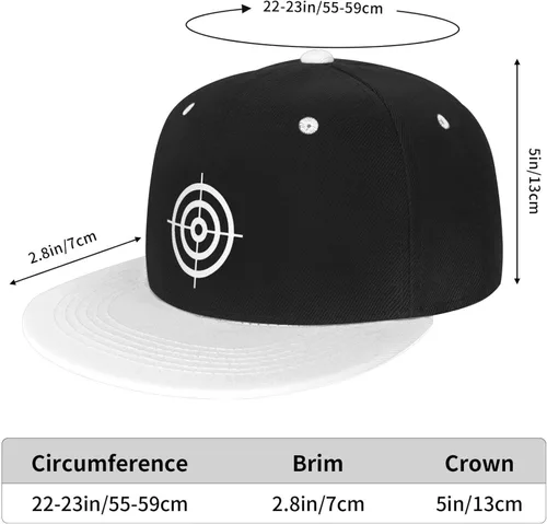 Vista 2 de Sombrero ajustable con cierre de presión para hombres y mujeres, anillos de tiro de diana unisex hip hop, gorra de béisbol para camionero y papá