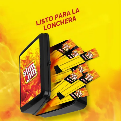 Vista 6 de Slim Jim Palitos de carne seca ahumada, sabor picante, 0.28 onzas, 26