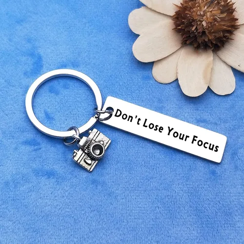 Vista 5 de Llavero de regalo para fotógrafos, amantes de la cámara, llavero Don't Lose Your Focus, regalo de Navidad, graduación, cumpleaños, para fotografía