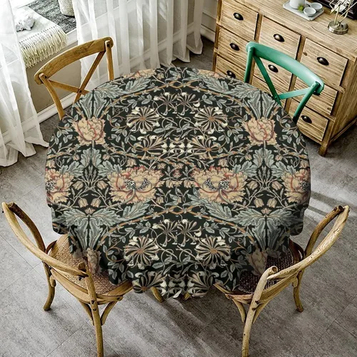 Vista 221 de Mantel Floral Retro de Pájaros, Diseño Original Bohemio William Morris Estampado Cubierta de Mesa para Hogar Picnic Fiesta Comedor Cocina William