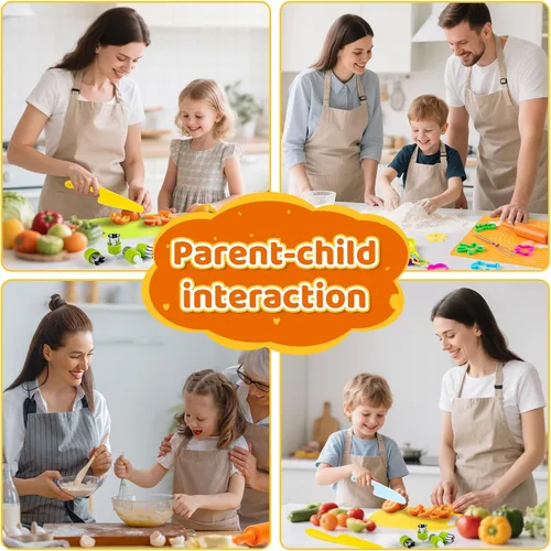Vista 7 de EFO SHM Juego de Cocina para Niños de 52 Piezas, Juguetes de Cocina de Juego de Simulación Montessori para Cocinar y Hornear de Verdad, Juego