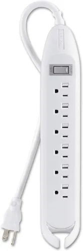 Vista 9 de Belkin Regleta protectora contra sobretensiones, 6 tomas de corriente alterna, cable de extensión de metal resistente de 2 pies de largo
