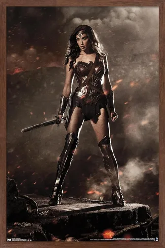 Vista 16 de Trends International DC Comics Movie Batman v Superman - Wonder Woman Wall Poster, 22.4L x 14.7W, Barnwood Framed Version Versión enmarcada Barnwood