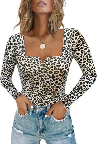 Vista 32 de Chunpin Body de manga larga para mujer, cuello cuadrado, muesca, cuello en V, traje de cuerpo de doble forro para salir, trajes de tanga Slim Fit