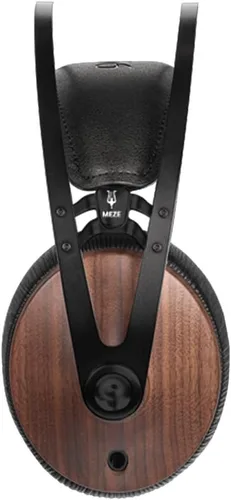 Vista 3 de Meze 99 Classics auriculares con cable de madera de respaldo cerrado sobre la oreja con micrófono (Nogal/Negro)