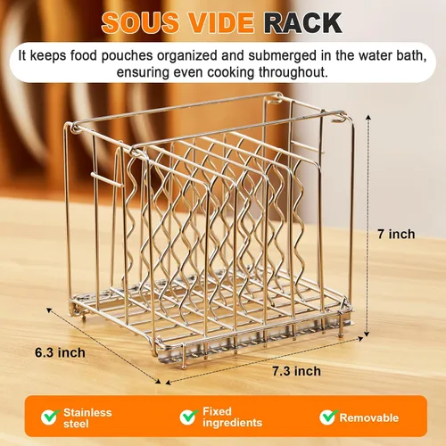 Vista 8 de HOMENOTE Recipiente Sous Vide de 12 cuartos con tapa universal plegable con bisagras, kit completo de accesorios Sous Vide libre de BPA, compatible